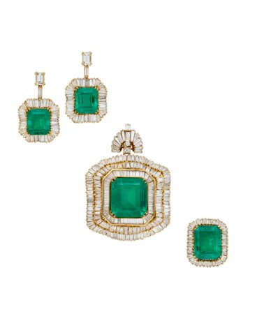 SUITE OF EMERALD AND DIAMOND JEWELLERY - photo 1 SUITE OF EMERALD AND DIAMOND JEWELLERY - photo 1