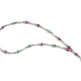 CHAUMET ART DECO RUBY, EMERALD, DIAMOND AND ENAMEL SAUTOIR - photo 1