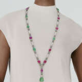 CHAUMET ART DECO RUBY, EMERALD, DIAMOND AND ENAMEL SAUTOIR - photo 3
