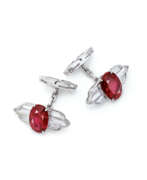 Bhagat Jewellers. BHAGAT RUBY AND DIAMOND CUFFLINKS