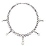 GARRARD & CO. LATE 19TH CENTURY DIAMOND RIVI&#200;RE NECKLACE/NATURAL PEARL AND DIAMOND TIARA - photo 5