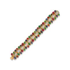 VAN CLEEF &amp; ARPELS MULTI-GEM AND DIAMOND BRACELET