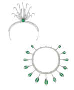 Émeraudes. &#39;THE NEPAL EMERALDS&#39;IMPRESSIVE CARTIER SET OF EMERALD AND DIAMOND JEWELLERY