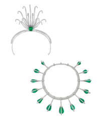 &#39;THE NEPAL EMERALDS&#39;IMPRESSIVE CARTIER SET OF EMERALD AND DIAMOND JEWELLERY