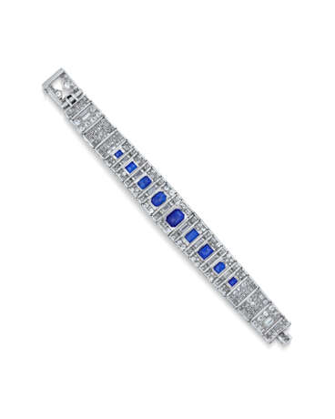 EXCEPTIONAL CARTIER ART DECO SAPPHIRE AND DIAMOND BRACELET - фото 3