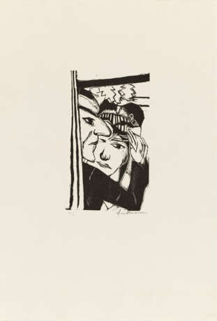 Max Beckmann. Selbstporträt (nach links, mit schwarzem Kragen) - Foto 1