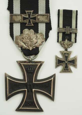 Preussen: Eisernes Kreuz, 1870, 2. Klasse mit Eichenbruch "25" und Wiederholunggspange 1914, dazu Miniatur. - photo 3