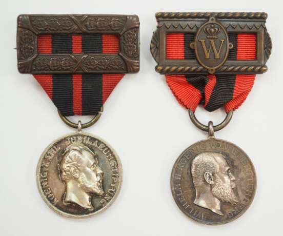 Württemberg: König-Karl-Jubiläums-Stiftung, Medaille Karl und Wilhelm II. - фото 1