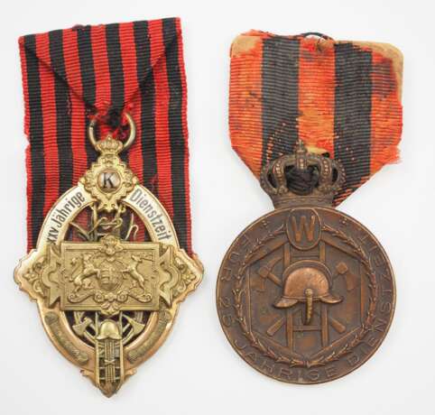 Württemberg: Feuerwehrdienstehrenzeichen, Modell 1886-1912 und 1913-1918. - фото 2
