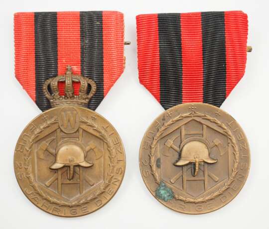 Württemberg: Feuerwehrdienstehrenzeichen, Modell 1913-1918 und 1918-1936. - фото 1