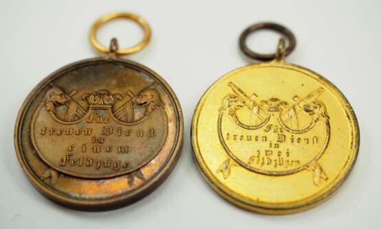 Württemberg: Kriegsdenkmünze, für die Feldzüge 1793-1815, Chiffre W, in einem und in zwei Feldzügen. - photo 3