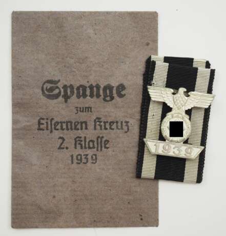 Eisernes Kreuz, 1939, 2. Form, 2. Klasse Wiederholungsspange, in Tüte - Moritz Hausch A.G. - photo 1