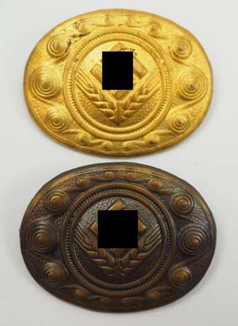 Reichsarbeitsdienst (RAD): Weibliche Jugend, Brosche in Gold und Bronze. - фото 1