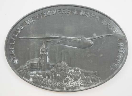 NSFK: Plakette auf den Segelflug-Wettbewerb des NSFK GR. 15 (Württ.) - Teck 1942. - photo 1
