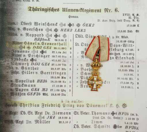 Dänemark: Dannebrog Orden, Christian X. (1912-1947), Miniatur des Rittmeisters Ritter Hänel v. Tronenthall im Thüringischen Ulanen-Regiment Nr. 6. - Foto 4 Dänemark: Dannebrog Orden, Christian X. (1912-1947), Miniatur des Rittmeisters Ritter Hänel v. Tronenthall im Thüringischen Ulanen-Regiment Nr. 6. - Foto 4