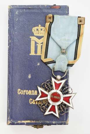 Rumänien: Orden der Krone von Rumänien, 1. Modell (1881-1932), Ritterkreuz, im Etui. - photo 2