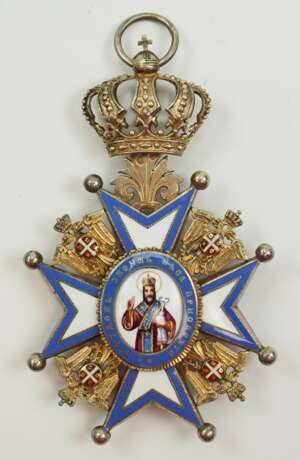 Serbien: St. Sava-Orden, 1. Modell, 1. Typ (1883-1903), Komturkreuz. - photo 1