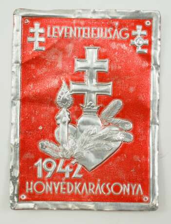 Ungarn: Erinnerungsplakette der Levente-Jugend - Weihnachten 1942. - photo 1