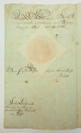 Preussen: Patent zum Second-Lieutenant im Regiment zu Fuß Franz Friedrich von Voss - 1794. - photo 2 Preussen: Patent zum Second-Lieutenant im Regiment zu Fuß Franz Friedrich von Voss - 1794. - photo 2