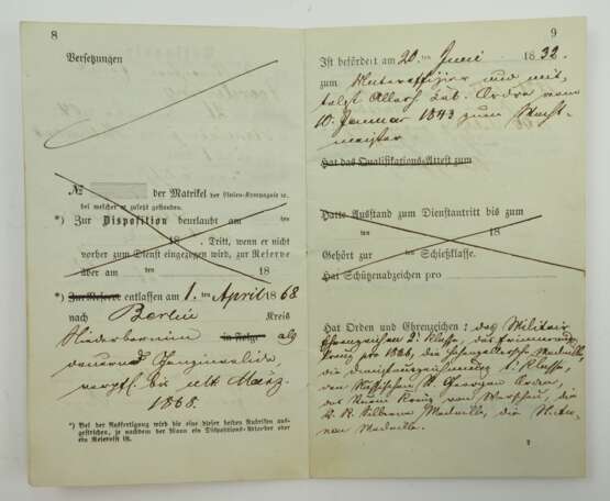 Preussen: Militair-Paß eines Wachtmeisters der 4. Esc. des Garde Ulanen Regiment - Jahrgang 1825. - photo 3 Preussen: Militair-Paß eines Wachtmeisters der 4. Esc. des Garde Ulanen Regiment - Jahrgang 1825. - photo 3