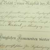 Preussen: Kronenorden, 4. Klasse Urkunde für einen Telegraphensekretär außer Dienst zu Montigung im Kreise Metz. - photo 2