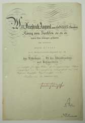 Sachsen: Albrechtsorden, Ritterkreuz 2. Klasse mit Schwertern, für den späteren Generalleutnant L.R. im 6. Feldartillerie-Regiment Nr. 68.