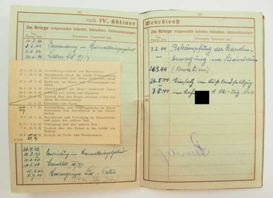 Wehrpass eines R.O.B. im Skijäger-Regiment 2 - Bandenkampf. - photo 1