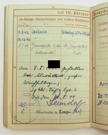 Wehrpass eines R.O.B. im Skijäger-Regiment 2 - Bandenkampf. - photo 2