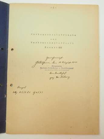 Verbrauchsstoffliste und Verbrauchsstoffsoll Bauart U-Boot XXI - 1944. - Foto 2 Verbrauchsstoffliste und Verbrauchsstoffsoll Bauart U-Boot XXI - 1944. - Foto 2