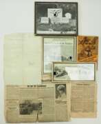 Produktkatalog. Luftwaffe: Schreiben des Abwickl. Sonderstab über die Übersendung der Urkunde zum Spanienkreuz in Gold mit Schwertern und Brillanten für den tödlich verunglückten Leutnant Wilhelm Boddem.