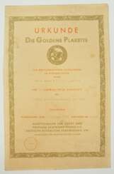 Hauptverband für Zucht und Prüfung Deutscher Pferde e.V.: Goldene Plakette Urkunde für langjährige Treue Dienste.