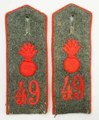 Württemberg: Paar Schulterstücke für Mannschaften im 3. Württembergisches Feldartillerie-Regiment Nr. 49.