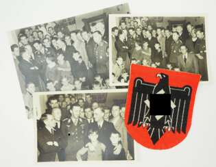 NS Reichsbund für Leibesübungen (N.S.R.L.): Brustadler für das Sporthemd aus dem Besitz des Rekordnationalspielers und Angehörigen der Fußball Nationalmannschaft Ernst Lehner.