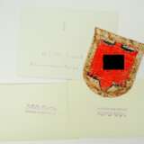 NS Reichsbund für Leibesübungen (N.S.R.L.): Brustadler für das Sporthemd aus dem Besitz des Rekordnationalspielers und Angehörigen der Fußball Nationalmannschaft Ernst Lehner. - Foto 2