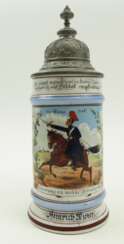 Bayern: Reservistenkrug eines Fahrers des Königlich Bayerischen 3. Feldartillerie-Regiment „Prinz Leopold“ - München 1896/98.