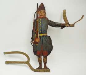 Preussen: Fassaden-Fackelhalterung in Form eines Soldaten um 1720.