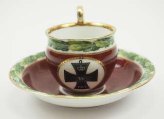 Patriotische EK Tasse mit Untertasse.