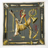Carré "Chasse au Renard" grau/gold/natur. Hermès, Paris Entwurf Hugo Grykar 1958. Ausführung Reedition 1988 - фото 1