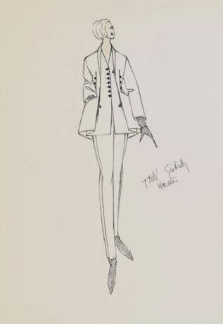 Tan Giudicelli, Paris Um 1988/92. Drei Modeentwürfe für Hermès, Paris. - Foto 3