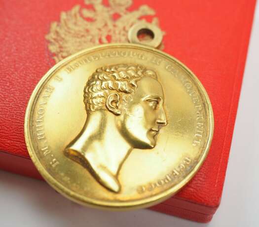 Russland: Große goldene Verdienstmedaille, Nikolaus I., im Etui. - photo 2