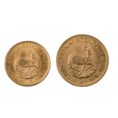 Südafrika/GOLD - 2 Rand 1973 und 1 Rand 1971 - фото 1