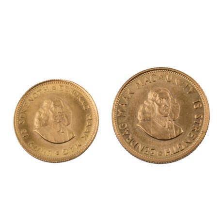 Südafrika/GOLD - 2 Rand 1973 und 1 Rand 1971 - Foto 2