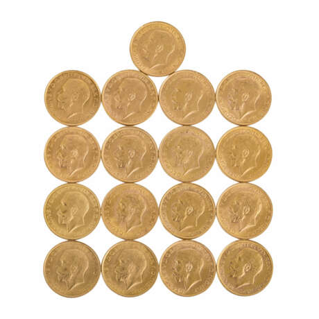 GB/Kanada/Australien/Indien/Südafrika GOLD - 17 x 1 Sovereign, - Foto 2