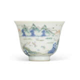 A FINE DOUCAI 'LANDSCAPE' WINE CUP - photo 1