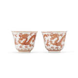 A PAIR OF IRON-RED-DECORATED 'DRAGON' CUPS - photo 1