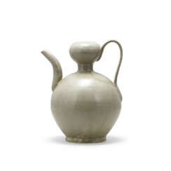 A YUE CELADON DOUBLE-GOURD EWER
