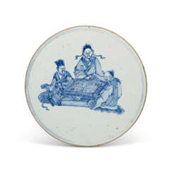 A BLUE AND WHITE 'FIGURAL' PLAQUE
