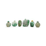 A GROUP OF SIX JADEITE SNUFF BOTTLES - photo 2