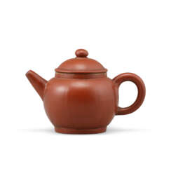 A MINIATURE YIXING TEAPOT AND COVER