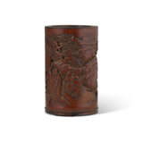 A CARVED BAMBOO 'SCHOLAR AND ATTENDANT' BRUSH POT - photo 1